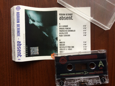Adrian Berinde Absent 1995 album caseta audio muzica rock folk roton rec. 3084 foto