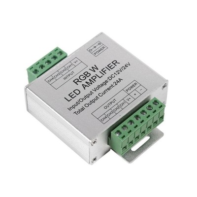 Amplificator tensiune elSales ELS-ATB pentru banda LED RGBW, DC 12-24V, 24 A , argintiu foto