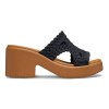 Papuci Crocs Brooklyn Woven Slide Heel Negru - Black, 38, 39