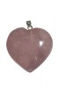 B341. Pandantivul Talisman Inimioara cu Cuartz Roz, Roz, 4 cm, RavariuArt