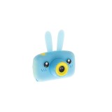 Aparat foto - video pentru copii model iepuras, albastru, cu USB, ecran 2.0 inch, HD