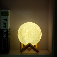 Moon Lamp 3D &amp;amp;#8211; Lampa Luna LED Portabila foto