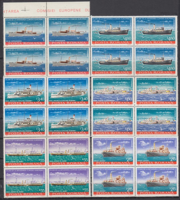 1981 LP 1025 -125 ANI DE LA INFIINTAREA COM. EUROPENE DUNARENE BLOCURI DE 4 MNH