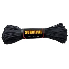 Sfoara paracord DEPOX&reg;, Adventure Survival, 30 metri, negru, 200 g