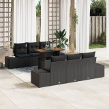 Gossi set canapele gradina cu perne, negru, ratan poli