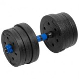 Haltere Reglabile 20kg Rebel Active cu Conector, 2 Bare, Discuri Ciment Acoperite Plastic, Fitness Acasa