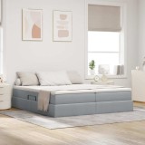 Cumpara ieftin Pat cu saltea si spatiu de depozitare Gri deschis 180 x 200 cm