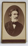 FOTOGRAF A. STEPOWSKI , PARIS , BARBAT CU BARBA ALBA , FOTOGRAFIE TIP C.D.V. , SFARSITUL SEC. XIX