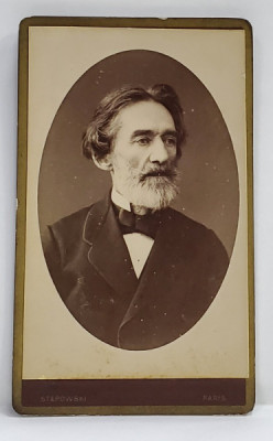 FOTOGRAF A. STEPOWSKI , PARIS , BARBAT CU BARBA ALBA , FOTOGRAFIE TIP C.D.V. , SFARSITUL SEC. XIX foto