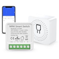 Comutator, Releu inteligent WiFi iUni DS2, WiFi, 16A, Smart Life / Tuya APP, Programabil, Control vocal