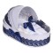 Trusou botez complet, in landou, decor dantela bleumarin, Denikos&reg; 828