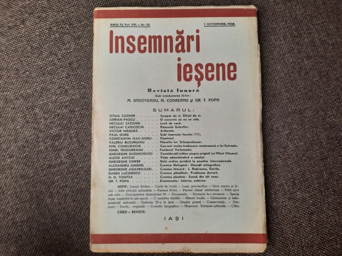 INSEMNARI IESENE ANUL III, NR 10/1938