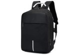 Rucsac laptop, sistem antifurt tip cifru, poliester, impermeabil, negru, 42x28x15 cm