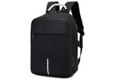 Rucsac laptop, sistem antifurt tip cifru, poliester, impermeabil, negru, 42x28x15 cm
