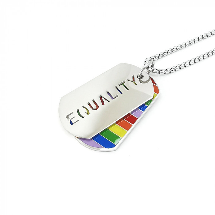 Lant inox cu Pandantiv Equality dog tag otel inoxidabil Personal Style 00A249