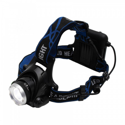 Lanterna de cap led, functie zoom, 3 moduri iluminare, banda elastica MultiMark GlobalProd foto