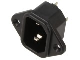 Conector: alimentare AC; soclu; tată; 10A; 250VAC; C14 (E); lipire