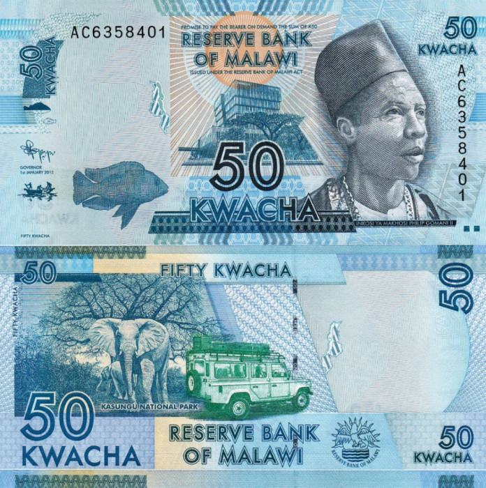 MALAWI 50 kwacha 2012 UNC!!!