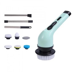Perie electrica de curatare, flippy, pentru gresie, baie, bucatarie, 25x20x9.5 cm, cu 6 capete, maner extensibil detasabil 84-127cm, incarcare usb-typ