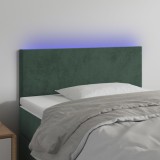 VidaXL Tăblie de pat cu LED, verde &icirc;nchis, 80x5x78/88 cm, catifea