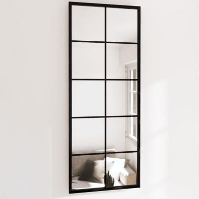 Gossi oglinzi de perete, 2 buc., negru, 100x40 cm, metal foto