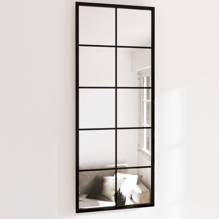 Gossi oglinzi de perete, 2 buc., negru, 100x40 cm, metal