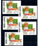 Sierra Leone 1989 - Steffi Graf, tenis, supratipar, serie colite neuzate