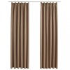 Draperii opace, 2 buc., gri taupe, 140 x 245 cm, cu carlige
