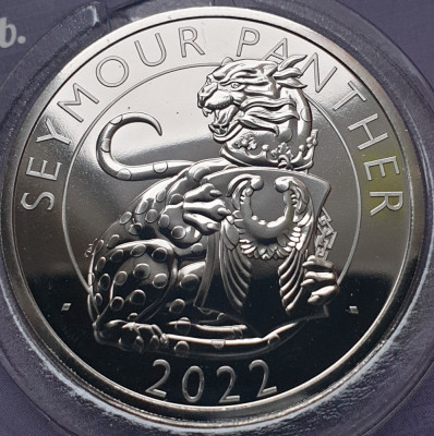 5 pounds 2022 Marea Britanie, Seymour Panther, Brilliant uncirculated, Coincard foto