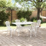 VidaXL Set de Masă pentru Grădină 5 Piese din Aluminiu Turnat Alb