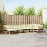 vidaXL Set de canapele de exterior cu pernă 7 pcs Alb și crem 3388888