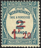 Franta 1929 Taxe cu supratipar MLH, Nestampilat