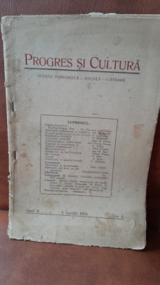 Revista Progres si cultura nr.4/1934 revista pedagogica, sociala, literara foto