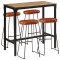 VidaXL Set de bar, 5 piese, lemn masiv de mango brut și metal 3216415