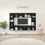 vidaXL Cabinet TV 4 pcs Negru 37 x 37 x 142.5 cm Lemn compozit
