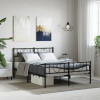 VidaXL Cadru pat metalic cu tăblie de cap/picioare, negru, 120x200 cm