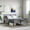 VidaXL Cadru pat fără saltea, cu tăblie picioare negru 160x200cm metal 355484