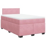 Cumpara ieftin Pat box spring cu saltea, negru, 120x190 cm, catifea
