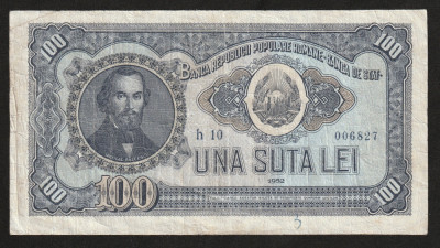 Romania, 100 lei 1952_starea din poze_h10 006827 foto