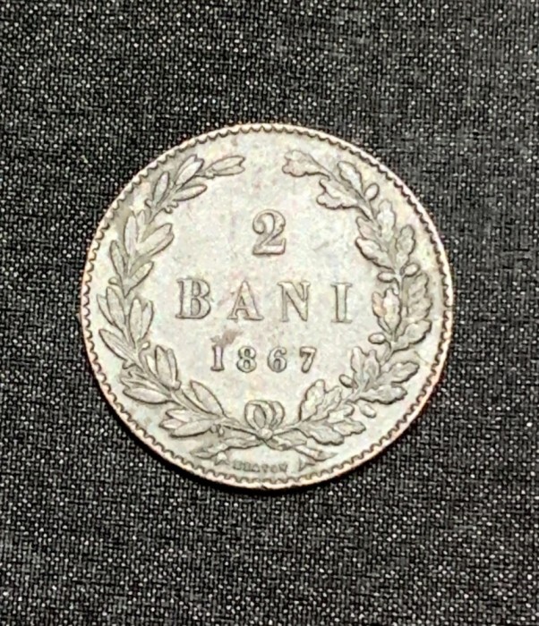 Moneda 2 bani 1867 Heaton