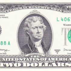 Bancnota Statele Unite ale Americii 2 Dolari 2017A - UNC ( L = San Francisco )