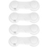 Set 4 sigurante blocator sertare si usi, plastic rezistent, fixe, 9.5 cm, alb Household NewTrend, Oem