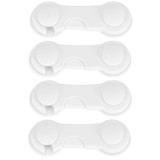 Set 4 sigurante blocator sertare si usi, plastic rezistent, fixe, 9.5 cm, alb Household NewTrend