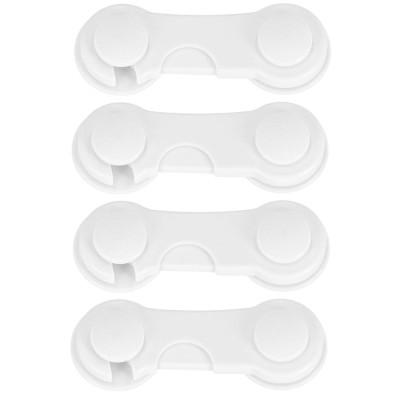 Set 4 sigurante blocator sertare si usi, plastic rezistent, fixe, 9.5 cm, alb Household NewTrend foto