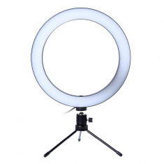 Lampa circulara de masa Ring Light, 36 x LED SMD, 3 trepte lumina, mini trepied inclus foto