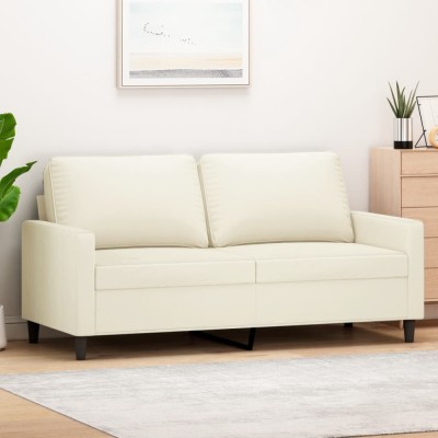 vidaXL Canapea cu 2 locuri, crem, 140 cm, catifea 359207 foto