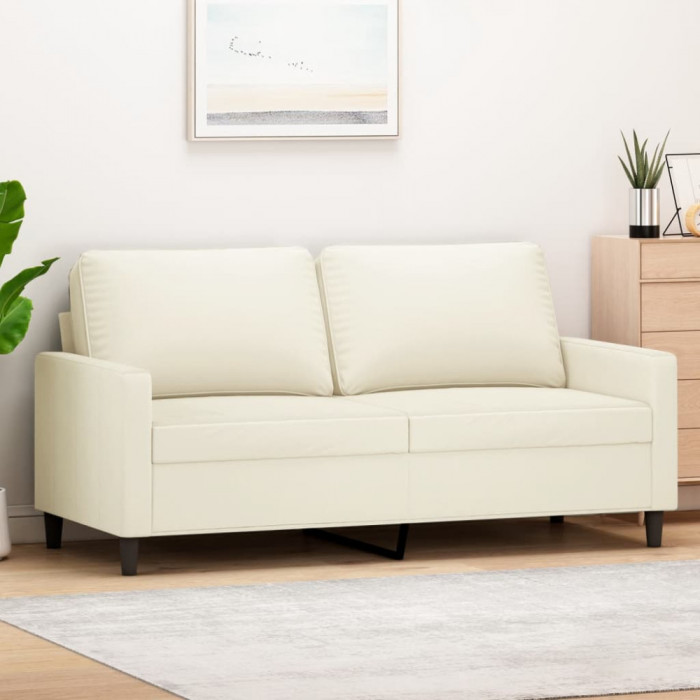 vidaXL Canapea cu 2 locuri, crem, 140 cm, catifea 359207