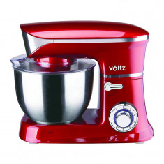 Robot bucatarie Voltz, 1900 W, 6.5 l, indicator LED, 6 viteze, bol inox, 3 palete incluse, miscare eliptica, Rosu foto