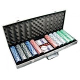 Cumpara ieftin Set Poker 500 Jetoane Profesionale cu Geanta Diplomat, Chips-uri Inscriptionate, 2 Pachete Cărți, Zaruri, Texas Holdem