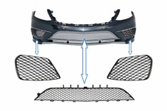 Ansamblu de Grile Bara Fata Mercedes W222 S-Class (2013-2017) S63 Design Negru Lucios Performance AutoTuning